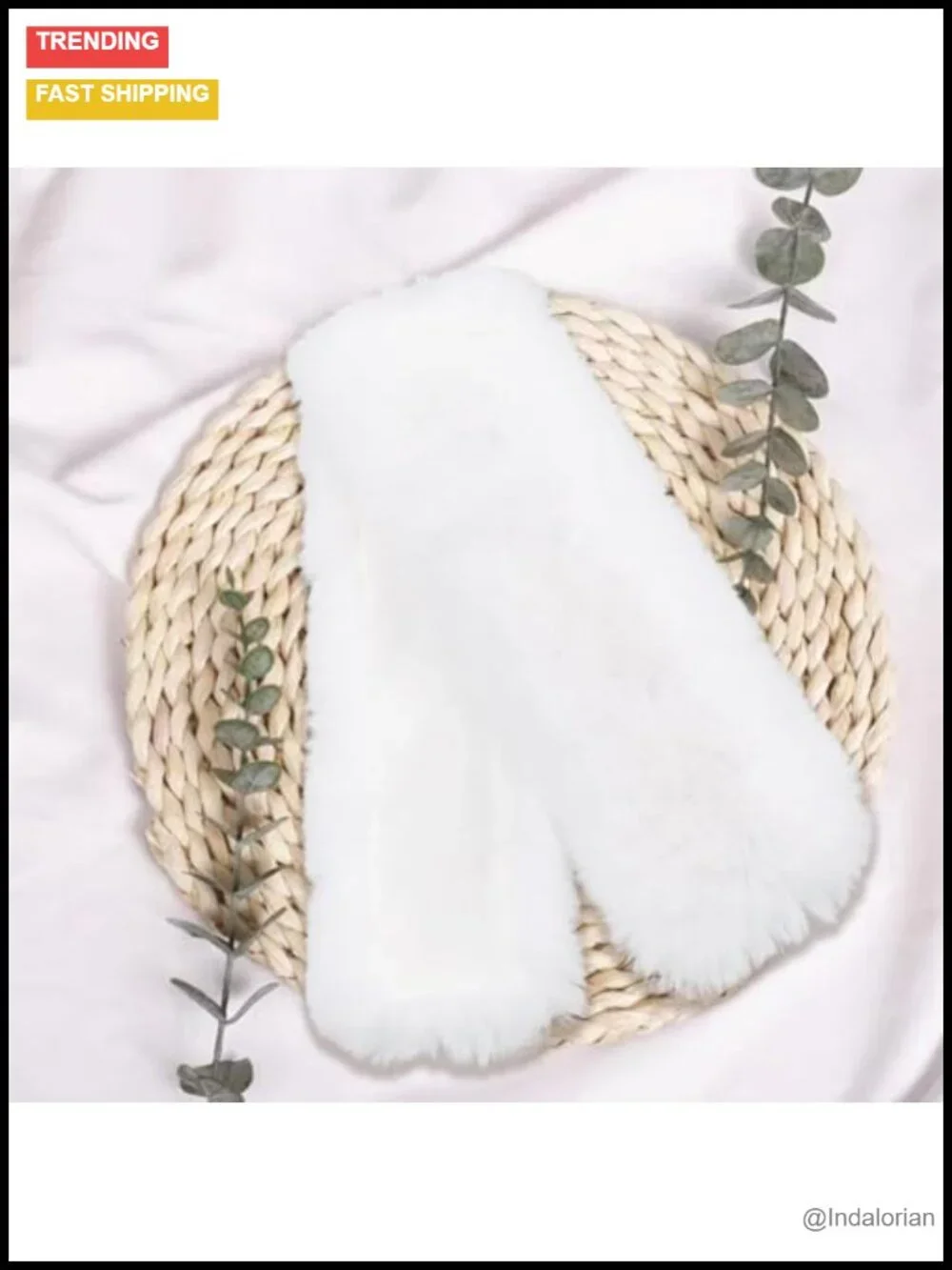 Faux Fur Scarf Removable Plush Collar Warm Thick Fuzzy Shawl Long Neck Scarves
